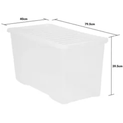 B&M Large Storage Box With Lid 110L - Clear -Home Furnishings Store 284861 110l storage box with lid clear 3