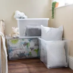 B&M Large Storage Box With Lid 110L - Clear -Home Furnishings Store 284861 110l storage box with lid clear 5