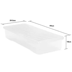 B&M Underbed Storage Box With Lid 55L - Clear -Home Furnishings Store 307321 55l under bed storage box with lid 3