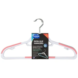 B&M Addis Non-Slip Hangers 6pk - Multi Colour 1 B&M Addis Non-Slip Hangers 6pk - Multi Colour