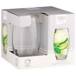B&M Curved Hiball Glasses 4pk -Home Furnishings Store 338803 set of 4 highball tumblers