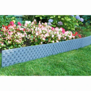 Rattan Effect Border Fence 4pk - Grey -Home Furnishings Store 353517 4pk rattan effect border grey