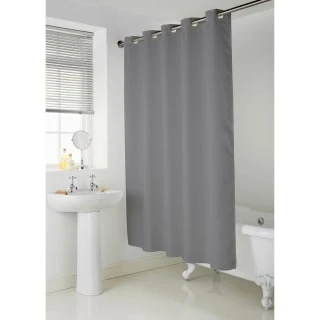 B&M Addis Hookless Textured Shower Curtain - Grey 1 B&M Addis Hookless Textured Shower Curtain - Grey