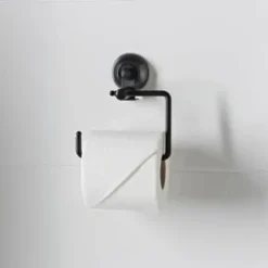 B&M Black Suction Toilet Roll Holder