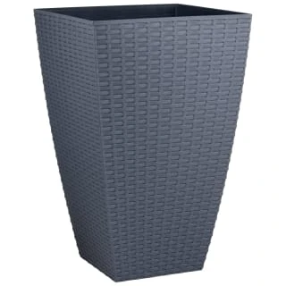 B&M Rattan Effect Planter - Grey -Home Furnishings Store 369863 55cm grey rattan effect planter