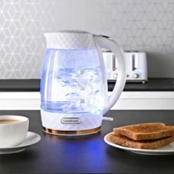 Home Furnishings Store -Home Furnishings Store 371981 goodmans diamond white and rose gold glass kettle 2