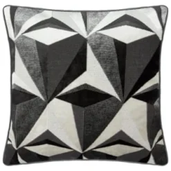 Jenson Geo Velvet Cushion - Grey