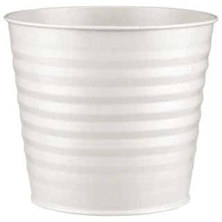 B&M Ribbed Matt Tin Planter - Cream 1 B&M Ribbed Matt Tin Planter - Cream
