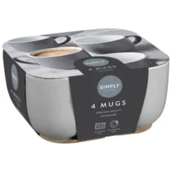Simply Everyday Gloss Mugs 4pk - Grey -Home Furnishings Store 380120 4pk simply everyday mugs grey 2