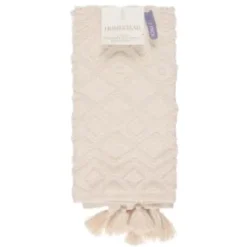 B&M Homestead Embossed Tea Towels With Tassels 2pk - Natural