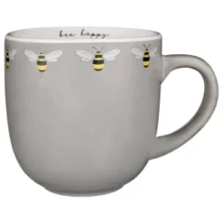 B&M Bee Happy Printed Mugs - 4pk -Home Furnishings Store 380506 4pk printed mugs bee happy grey