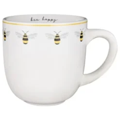 B&M Bee Happy Printed Mugs - 4pk -Home Furnishings Store 380506 4pk printed mugs bee happy white