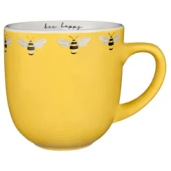 B&M Bee Happy Printed Mugs - 4pk -Home Furnishings Store 380506 4pk printed mugs bee happy yellow