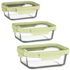 B&M Green Glass Food Container - Small -Home Furnishings Store 380662 380663 380664 glass food container green medium