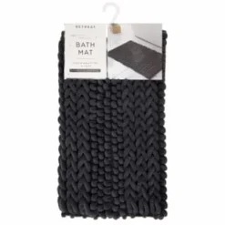 Retreat Knitted Bath Mat 50 X 80cm - Charcoal