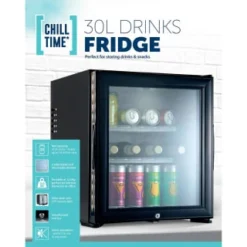 B&M Chill Time Mini Bar Fridge 30L -Home Furnishings Store 381810 chill time 30l drinks fridge 4