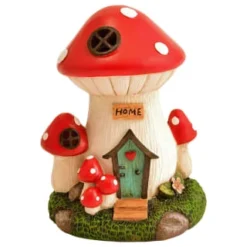 B&M Assorted Mushroom House Ornament With Glowing Solar Light -Home Furnishings Store 393429 mushroom house ornament with glowing solar light