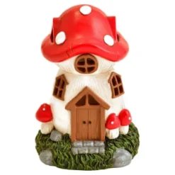 B&M Assorted Mushroom House Ornament With Glowing Solar Light -Home Furnishings Store 393429 mushroom house ornament with glowing solar light 3