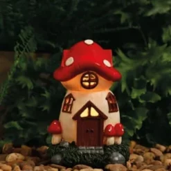 B&M Assorted Mushroom House Ornament With Glowing Solar Light -Home Furnishings Store 393429 mushroom house ornament with glowing solar light 5
