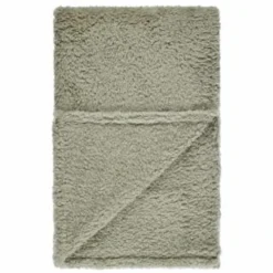B&M Simply Two Tone Teddy Throw - Sage -Home Furnishings Store 394928 simply plain teddy throw sage