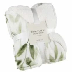 Winston Green Leaf Sherpa Throw