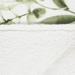 Winston Green Leaf Sherpa Throw -Home Furnishings Store 394948 winston leaf sherpa throw green 3