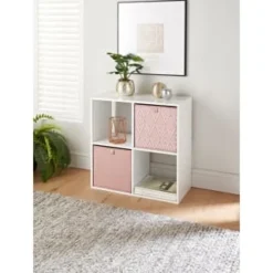 Lokken Printed Storage Cubes 2pk - Pink Diamond -Home Furnishings Store 395838 2pk printed lokken storage cubes pink diamond