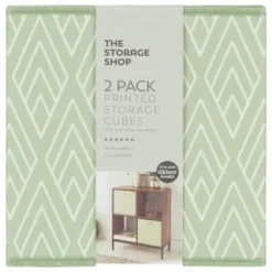 Lokken Printed Storage Cubes 2pk - Sage Diamond 7 Lokken Printed Storage Cubes 2pk - Sage Diamond -Home Furnishings Store 395843 2pk printed lokken storage cubes sage diamond 2